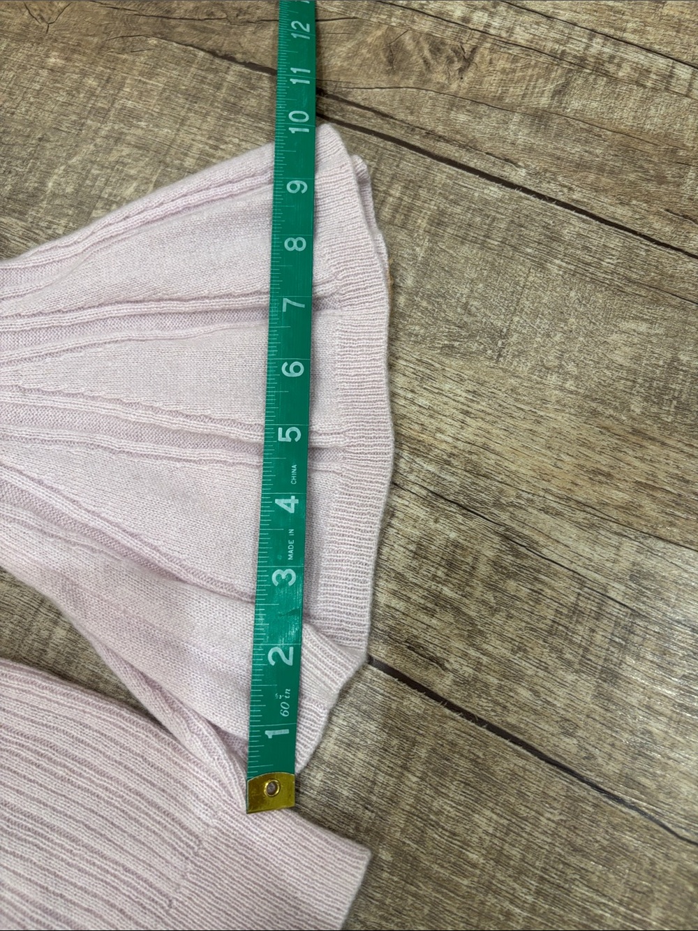 The Cashmere Project Light Pink Ribbed Bell Sleeve Sweater 100% Cashmere - Picture 7 of 7